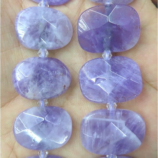 purple chalcedony nugget beads, faceted rectangle