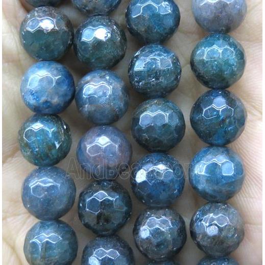 faceted round Apatite beads, AB-grade