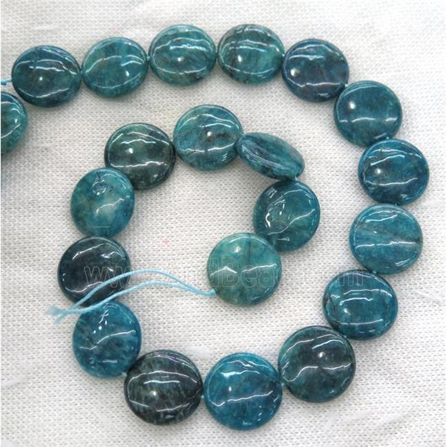 blue Apatite beads, coin