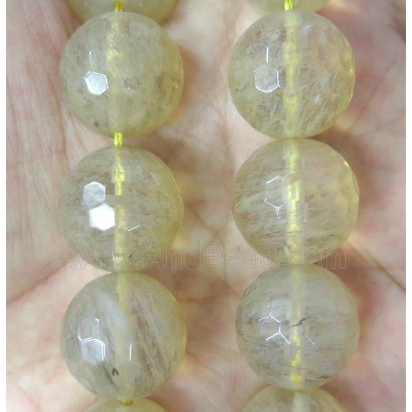large coffee Watermelon Quartz beads, faceted round