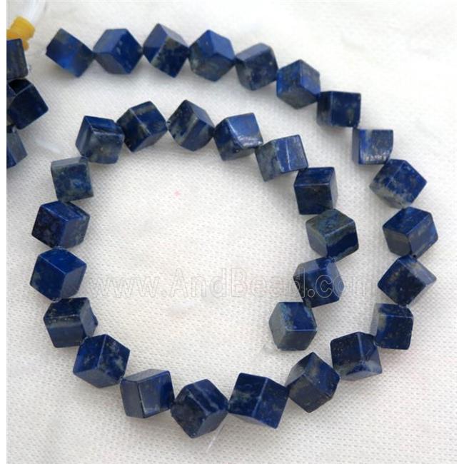 blue Lapis Lazuli cube beads