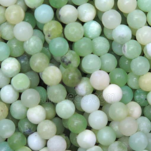 natural round Green Australian Chrysoprase Beads