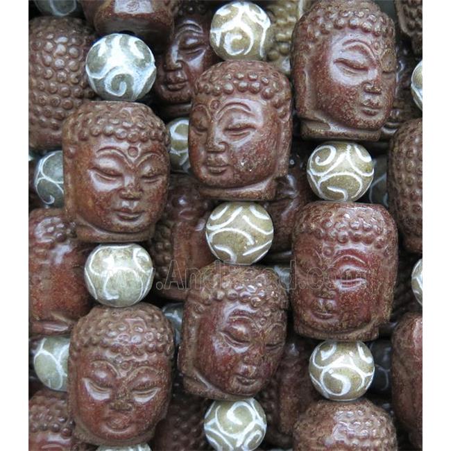Agalmatolite Buddha Beads