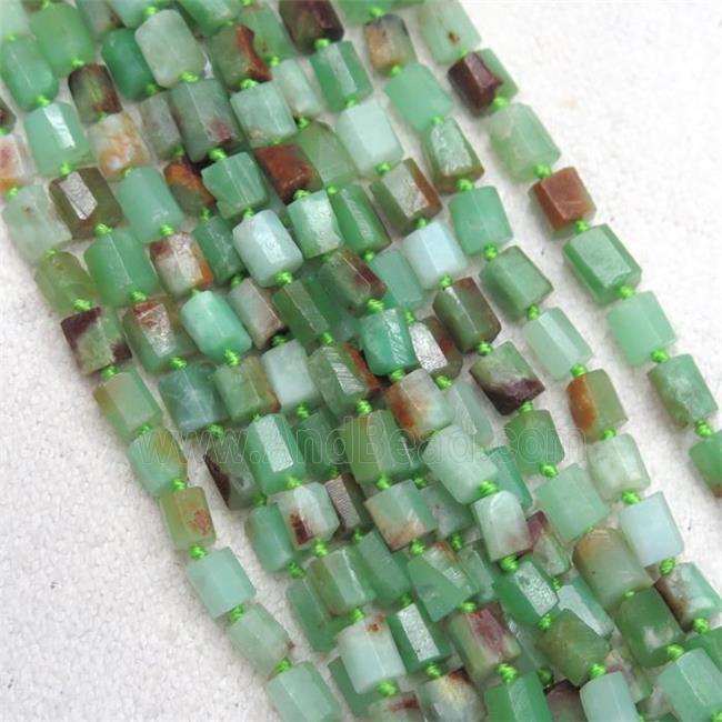 green Australian Chrysoprase chip beads, tube