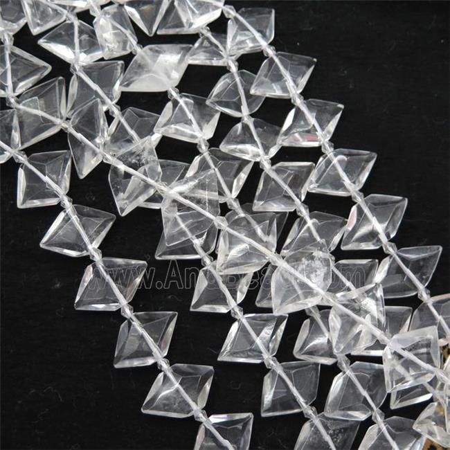 Clear Quartz bead, faceted bullet