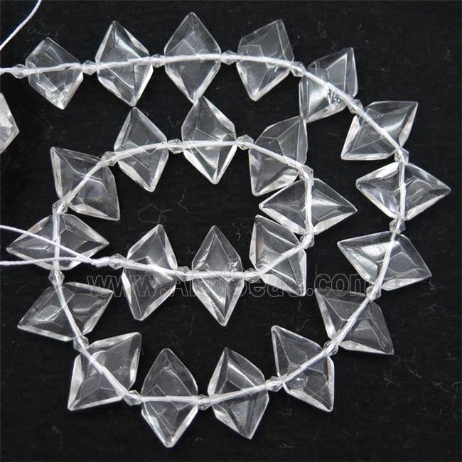 Clear Quartz bead, faceted bullet