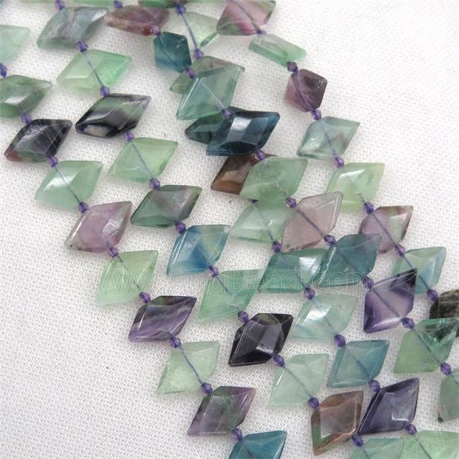 Fluorite beads, faceted bullet