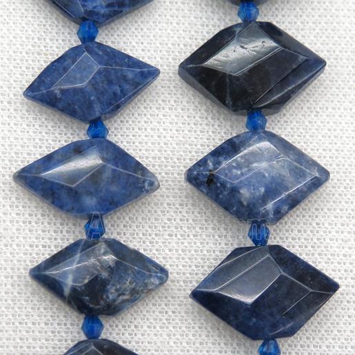 blue Sodalite bead, faceted bullet