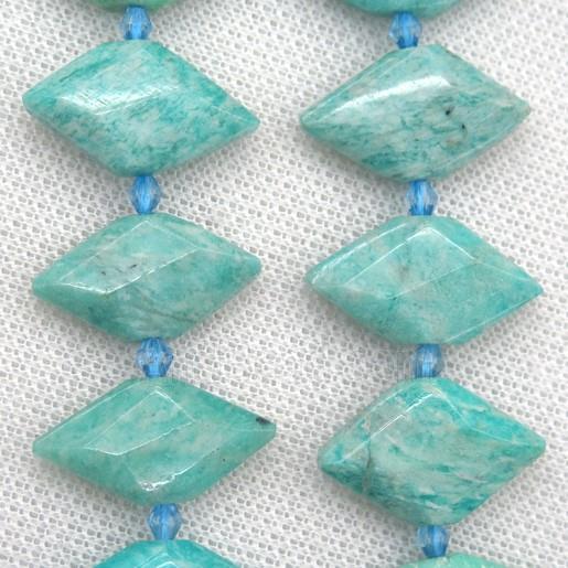 blue Amazonite bead, faceted bullet
