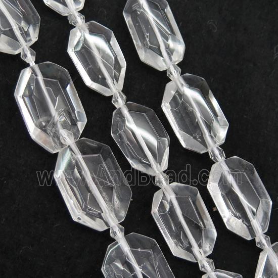 Clear Quartz beads, faceted rectangle