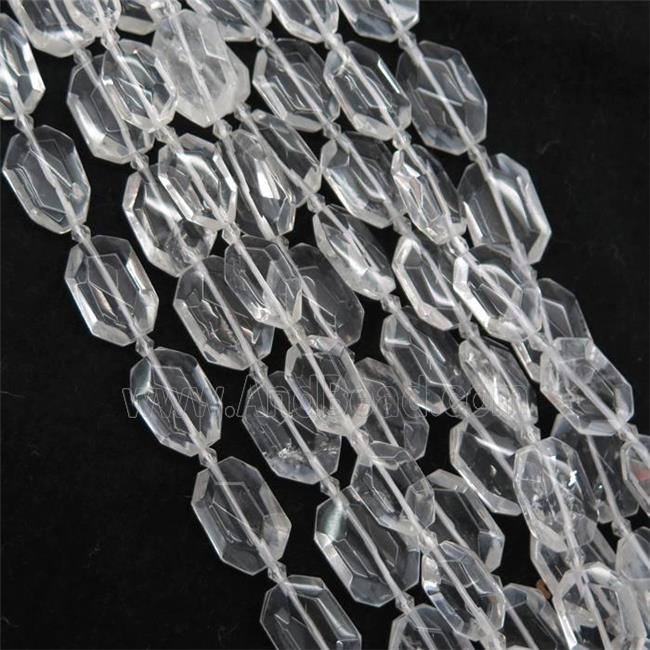 Clear Quartz beads, faceted rectangle
