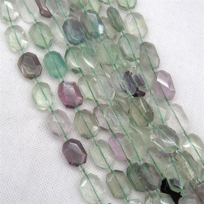 green Fluorite beads, faceted rectangle