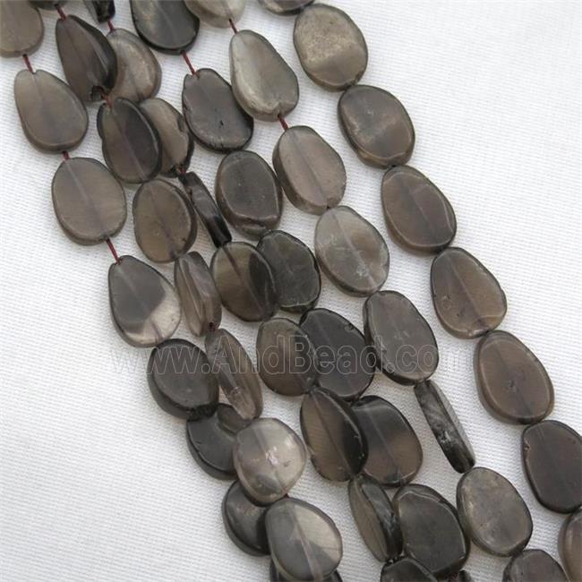 Smoky Quartz bead, matte, freeform