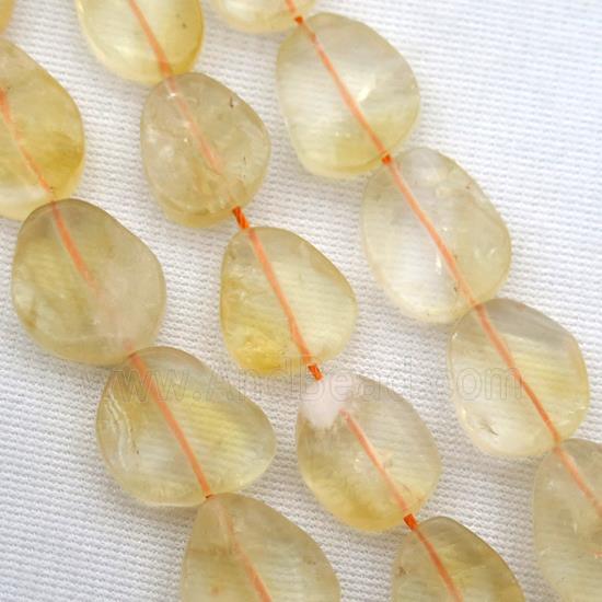 yellow Citrine beads, matte, freeform