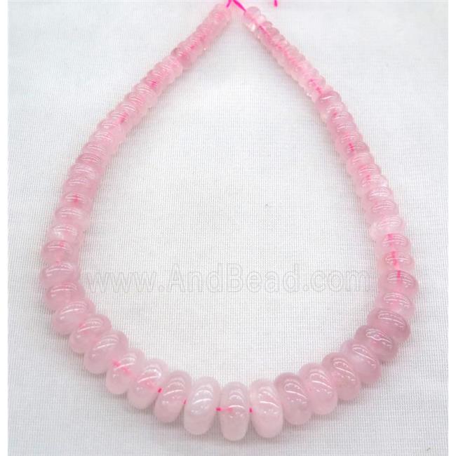 Rose Quartz collar beads, rondelle