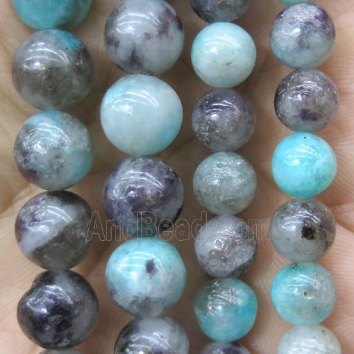 Madagascar Black Amazonite beads, round