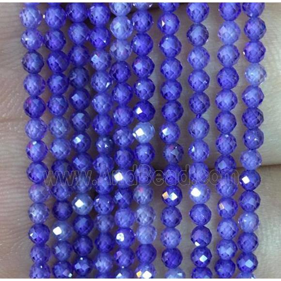 lavender zircon beads, faceted round