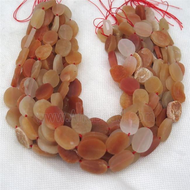 red Aventurine bead, rough oval
