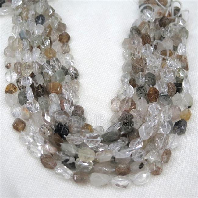Chlorite Quartz Beads Faceted Round