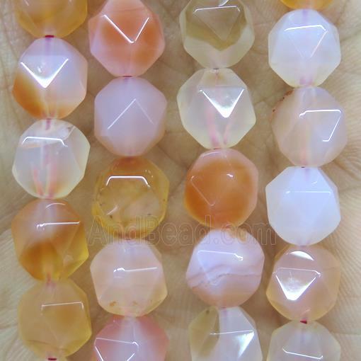 faceted round red agate beads ball