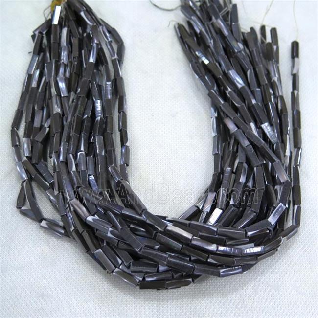 black pearl Shell tube beads