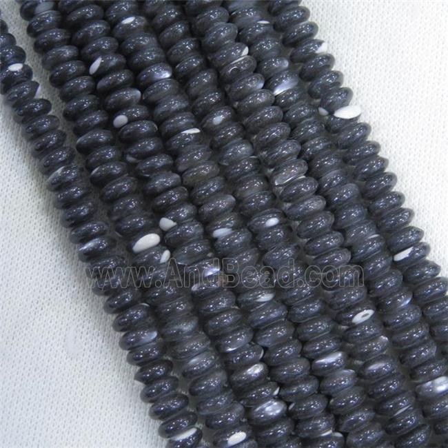 black pearl Shell rondelle beads