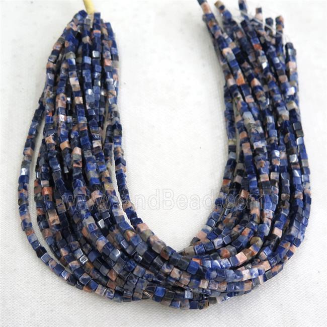 orange Sodalite cube beads