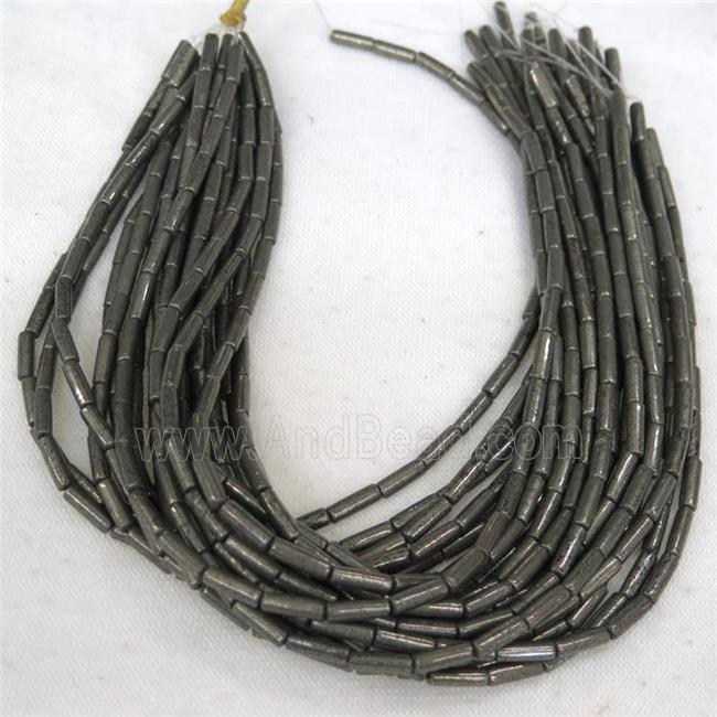 Pyrite tube beads