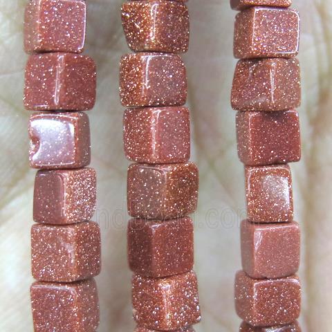 golden sandStone cube beads