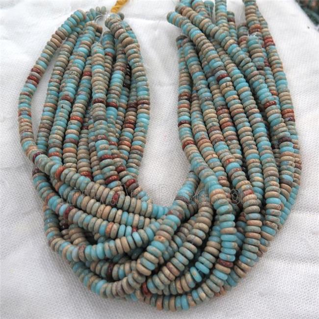 Imperial Jasper heishi beads, blue