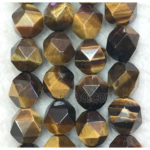 yellow Tiger eye stone ball beads, faceted round