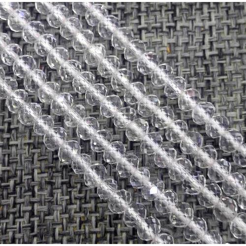 Clear Quartz beads, faceted rondelle