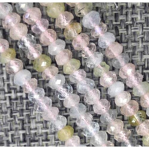 Morganite beads, faceted rondelle
