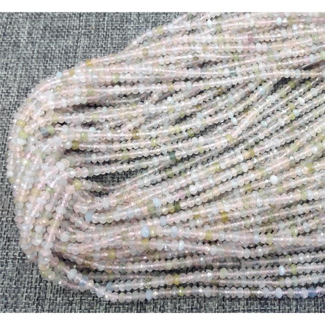 Morganite beads, faceted rondelle