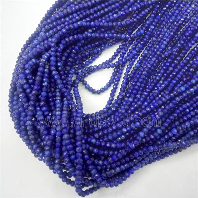 tiny Lapis Lazuli beads, faceted rondelle, blue