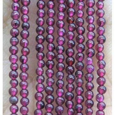 tiny round Garnet Beads, darkRed