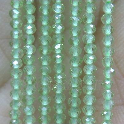 tiny Peridot Beads, green, faceted rondelle