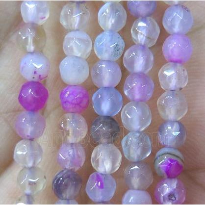 Tiny agate bead, faceted round, mix color