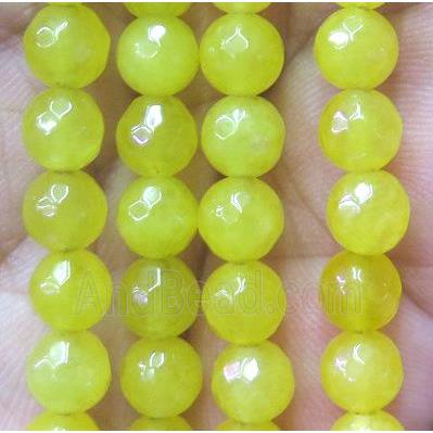 faceted round yellow agate beads