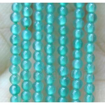 tiny green agate beads, round