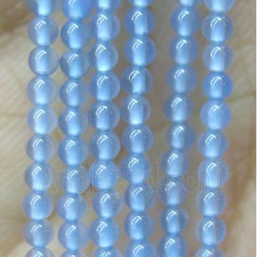 tiny blue agate bead, round