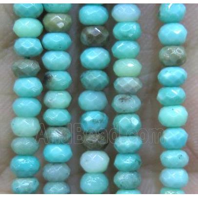 tiny green grass agate beads, faceted rondelle