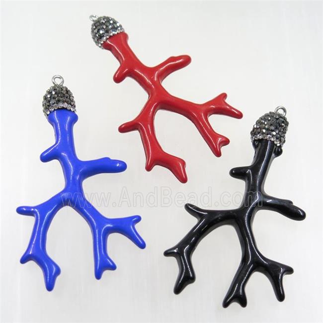 resin pendant paved rhinestone, mix color