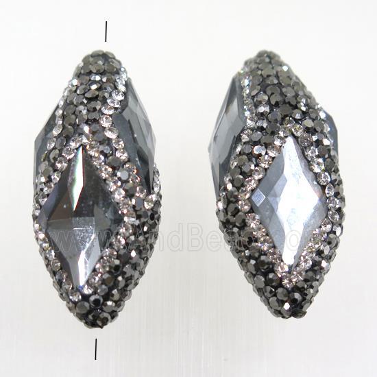 Crystal glass beads paved rhinestone, Rice