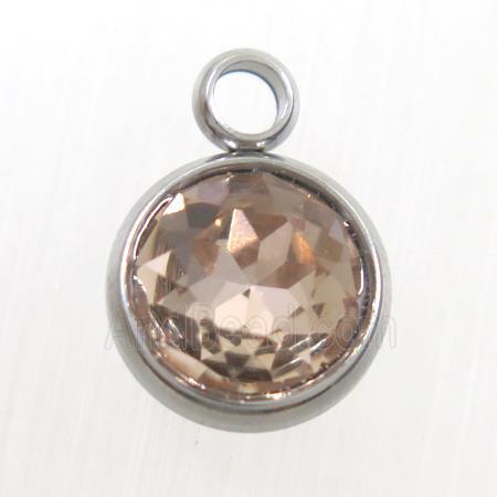 crystal glass pendant, champagne, stainless steel