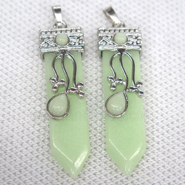olive Aventurine arrowhead pendant