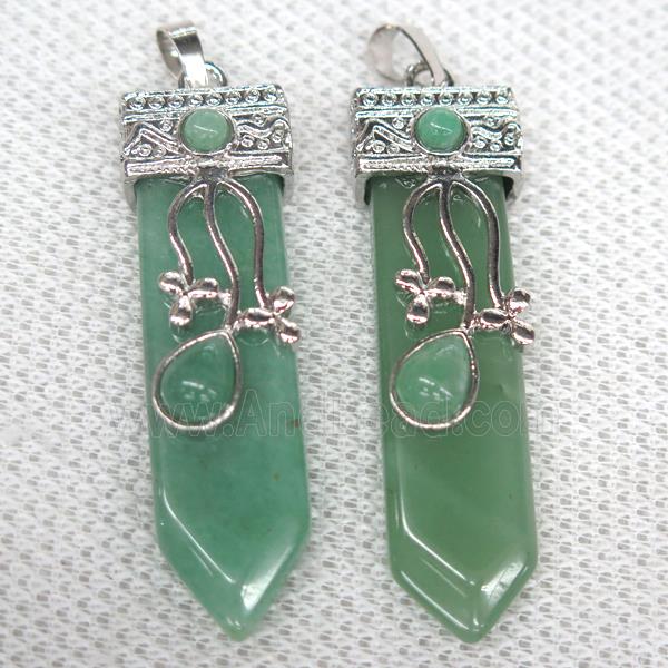 green Aventurine arrowhead pendant
