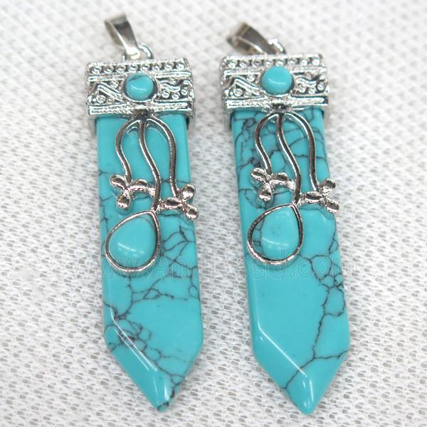 Turquoise arrowhead pendant