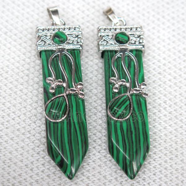 green Malachite arrowhead pendant