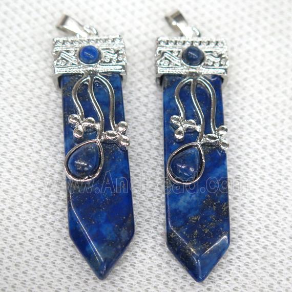 blue Lapis Lazuli arrowhead pendant